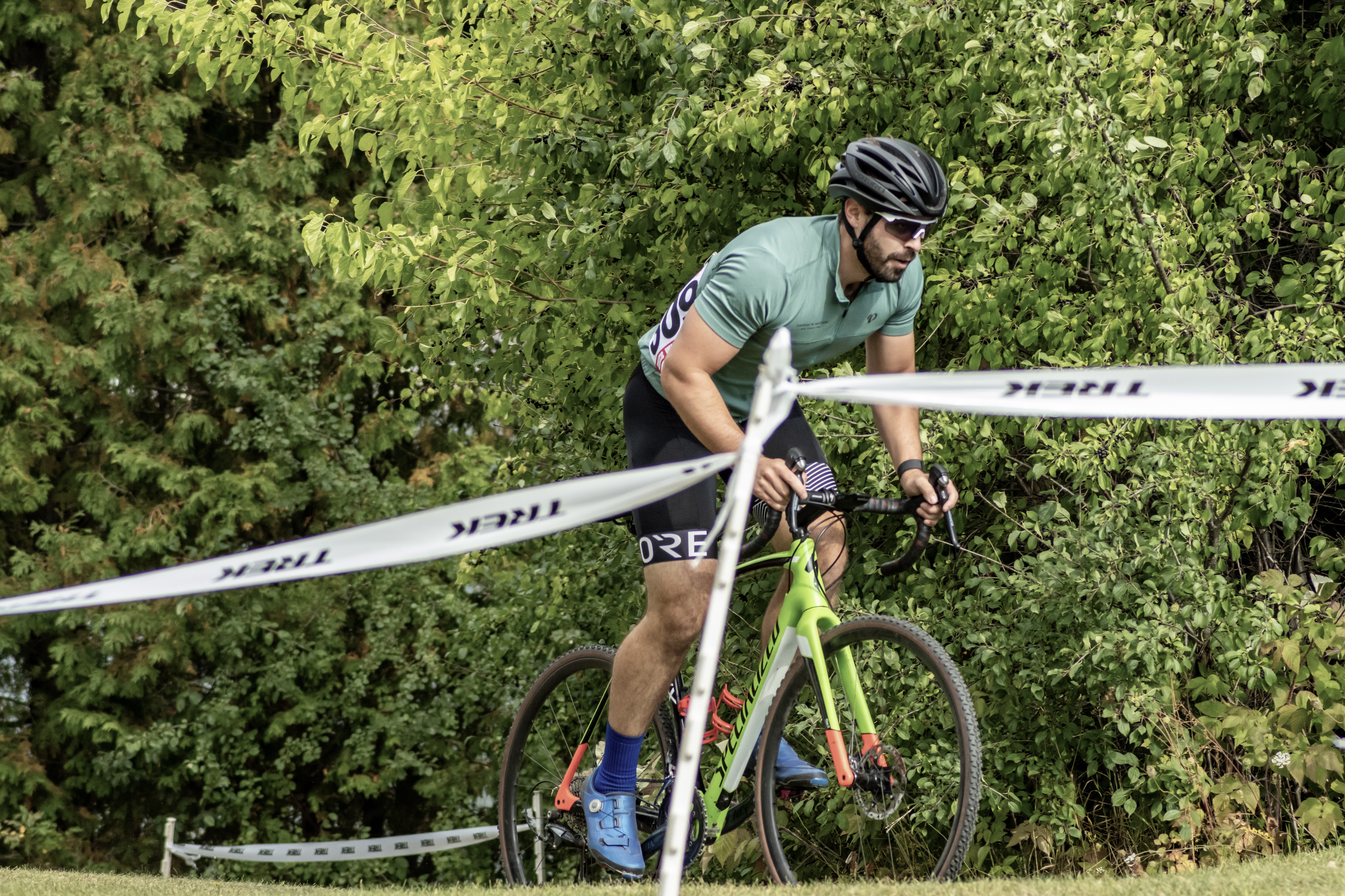 Adults moving well riding their bike
